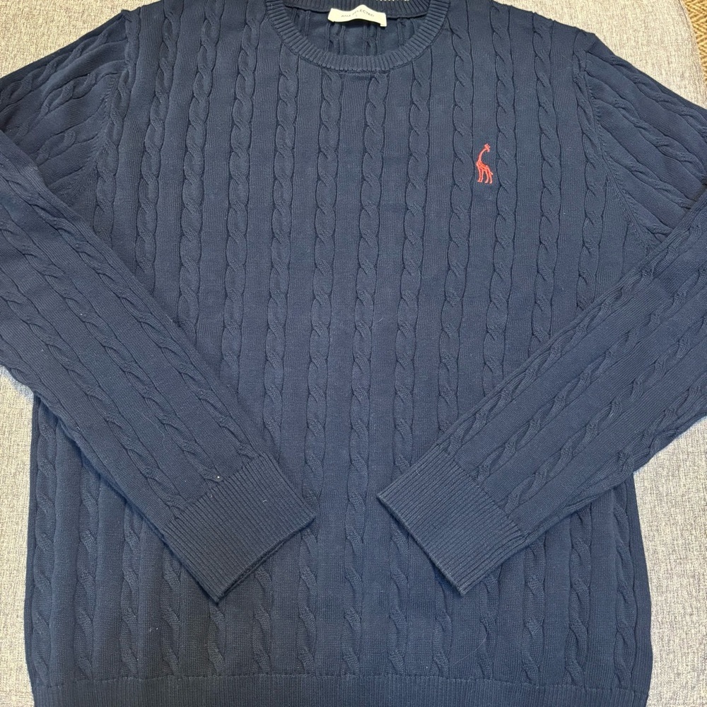 AHA Selected Giraffe Cable Knit Sweater, Large